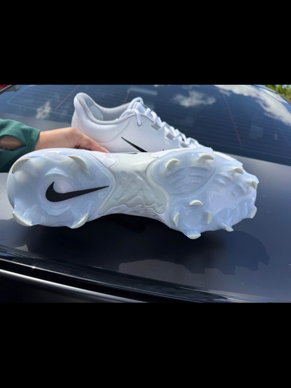 Nike White Black Athletic Cleats